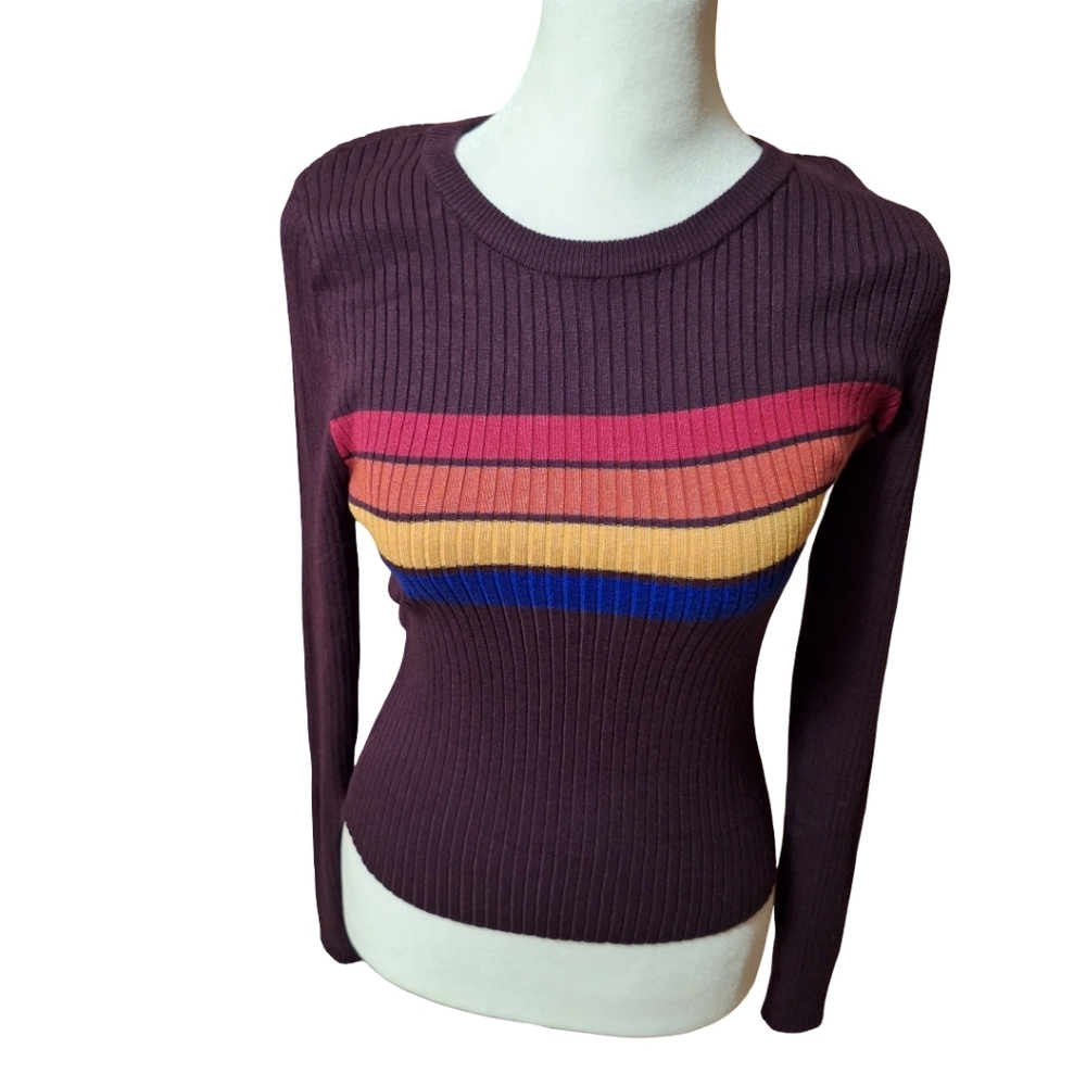 NWT It's Our Time Multicolor Striped Long Sleeve Top